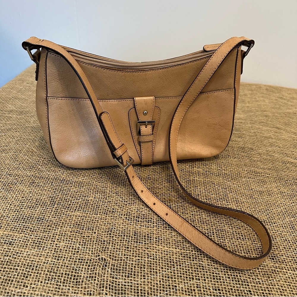 Etienne Aigner Y2K East West Vintage‎ Natural Tan Leather Shoulder Bag Purse - Picture 4 of 11